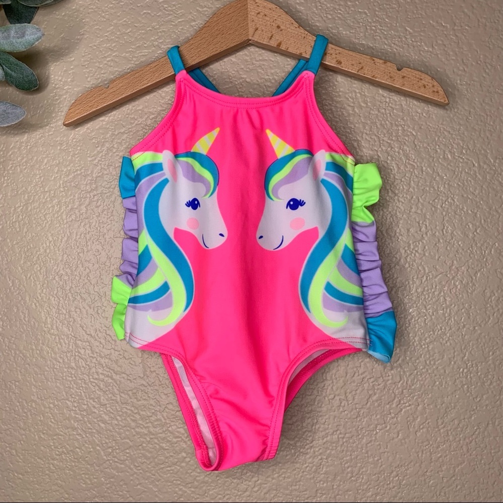 Wonder Nation ~ Baby Toddler Girl Unicorn One-Piece Swimsuit